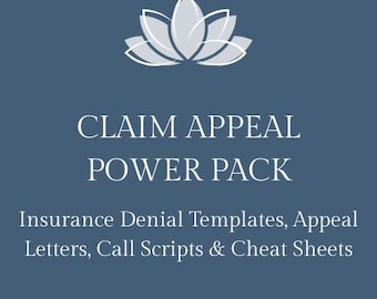 Claim Appeal Power Pack | Insurance Denial Templates, Appeal Letters, Call Scripts & Cheat Sheet | Medical Billing Toolkit