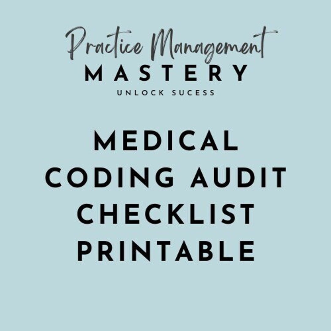 Medical coding audit checklist etsy
