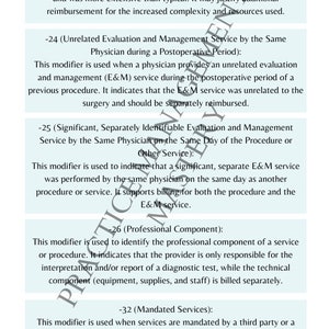 Common CPT Modifiers Guide- Digital Download! - Etsy