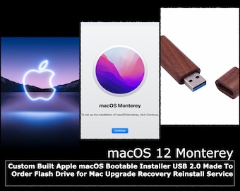 Monterey Installer Custom Built Bootable Stick Made To Order for Upgrade Recovery Reinstall