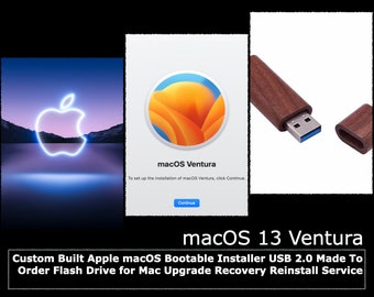 Ventura Installer Custom Built Bootable Stick Made To Order for Upgrade Recovery Reinstall