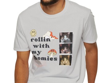 Rollin With My Homies T-Shirt Cat Lovers Tee, Cat Funny