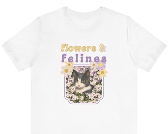 Flowers & Felines Unisex Jersey Short Sleeve Tee