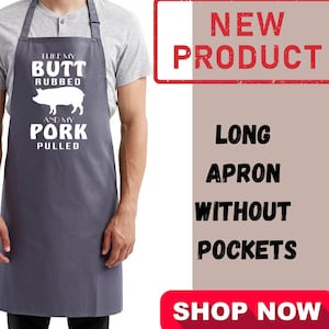 Full Length Printed Apron, no pocket,adult humor custom apron, apron for grilling, apron gift for adults, sustainable bib apron