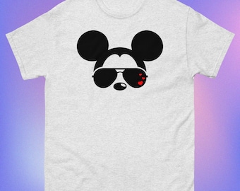 Camiseta unisex de algodón con gafas de sol de Mickey Mouse