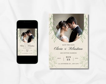 Save the Date Template - Boho Simple Save the Dates