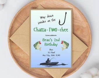 Chatta-TWO-chee Geburtstagseinladung Vorlage - Geburtstagsparty einladen - Chattatwochee Geburtstagsthema - 2.Geburtstag