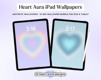 10 Heart Aura Wallpapers for iPad | Aesthetic Gradient Background | Cute Wallpaper and Screensaver for iPad & Tablet