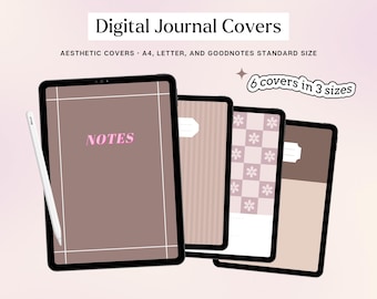 Braun Digital Journal Covers | Digitale iPad Hüllen für Goodnotes und Notability | Ästhetische Planer- und Notizbuch-Cover