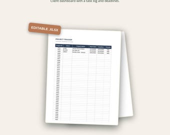 Project Tracker | Excel Client Dashboard | Deadline + Task Status for Bookkeepers