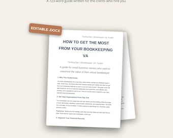 SBO Client Guide | How to Work With a Bookkeeper VA | 723 Words | Word