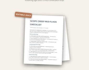 Scope Creep Red Flags | 18 Warning Signs + 72-Hour Script | Editable Word