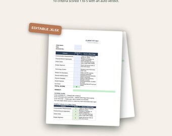 Client Fit Scorecard | 10-Criteria Excel Qualifier | Bookkeeper Prospect Check
