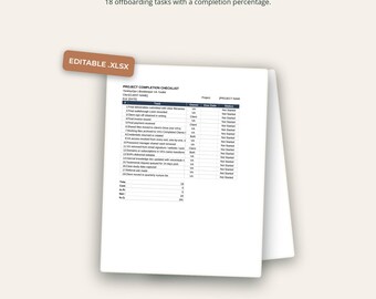 Project Completion Checklist | 18 Client Offboarding Tasks | Excel Tracker