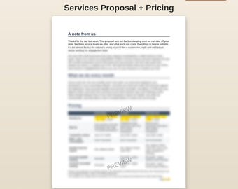 Bookkeeper Services Proposal + Pricing Guide | Editable Word Template | 3-Tier Packages for VAs