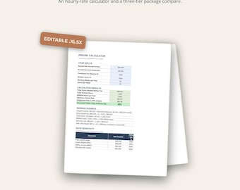 Pricing Calculator | Hourly Rate + Package Pricing | Excel for Bookkeepers