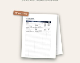 Expense Tracker + Schedule C | 3-Tab Excel | Bookkeeper Tax Organizer