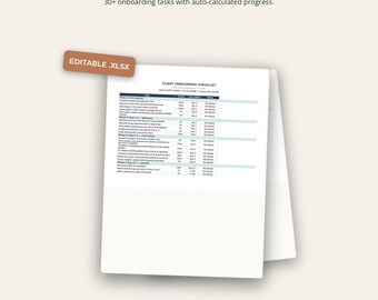 Client Onboarding Checklist | 30+ Tasks | Excel Progress Tracker for Bookkeepers