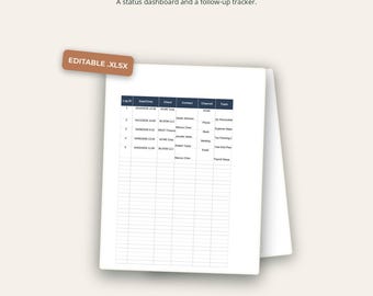 Client Communication Log | Excel Tracker with Follow-Up + Billable Dashboard