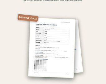 SOP Template | Standard Operating Procedure | 11-Section Word Framework