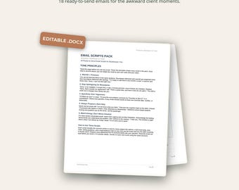 Email Scripts Pack | 18 Ready-to-Send Bookkeeper Templates | Word