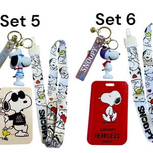 Snoopy and Charlie Brown Keychain Lanyard Id Card Holder Handmade ...