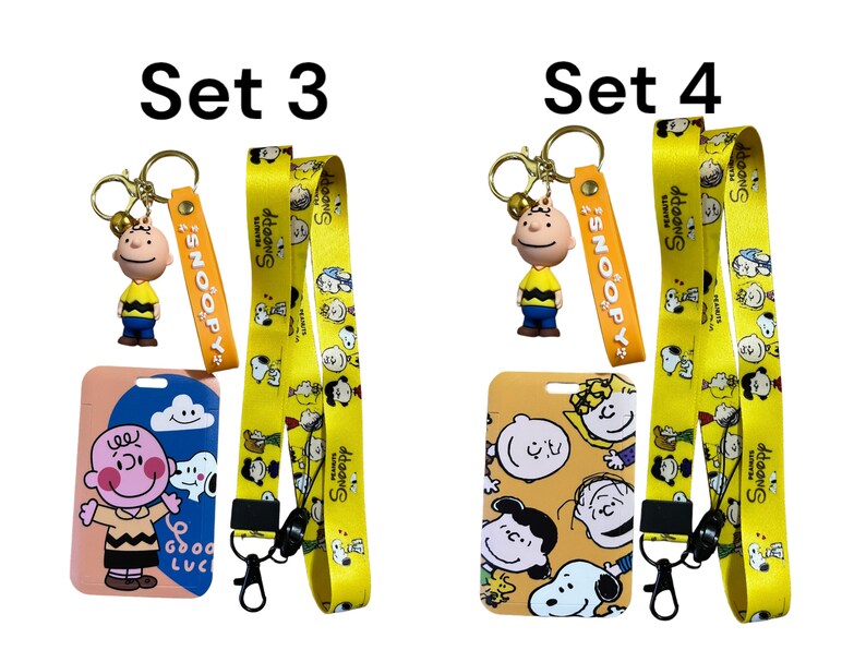 Snoopy and Charlie Brown Keychain Lanyard Id Card Holder Handmade ...