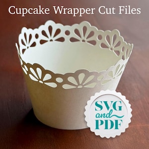 Emballage de cupcake Fiesta Bloom SVG / Papel Picado mariage, baby shower, décoration de fête d'anniversaire / modèle de fichier de découpe numérique Cricut Silhouette bricolage