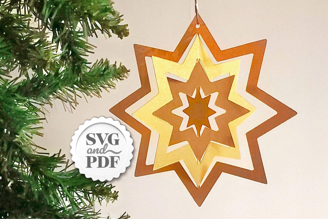 3D Paper Star Ornaments - SVG Files / Christmas Tree Decorations / DIY ...