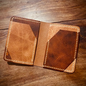Cartera minimalista de cuero italiano hecha a mano, hecha a pedido, cartera EDC para hombre