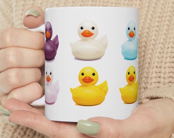 Rubber duck gift for coffee enthusiasts duck themed coffee mug with cartoon design duck decor for rubber ducky fans cute duck patterned cup