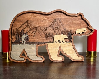 3d bear hunting decor gift for hunters who hunt for any type of bear grizzly bear art polar bear hunter black bear hunting gift custom bear