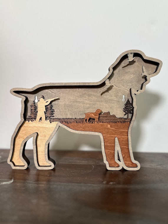Boykin Spaniel Wood Sculpture: Bird Hunting Dog Art, Boho Decor, Dog Memorial gift