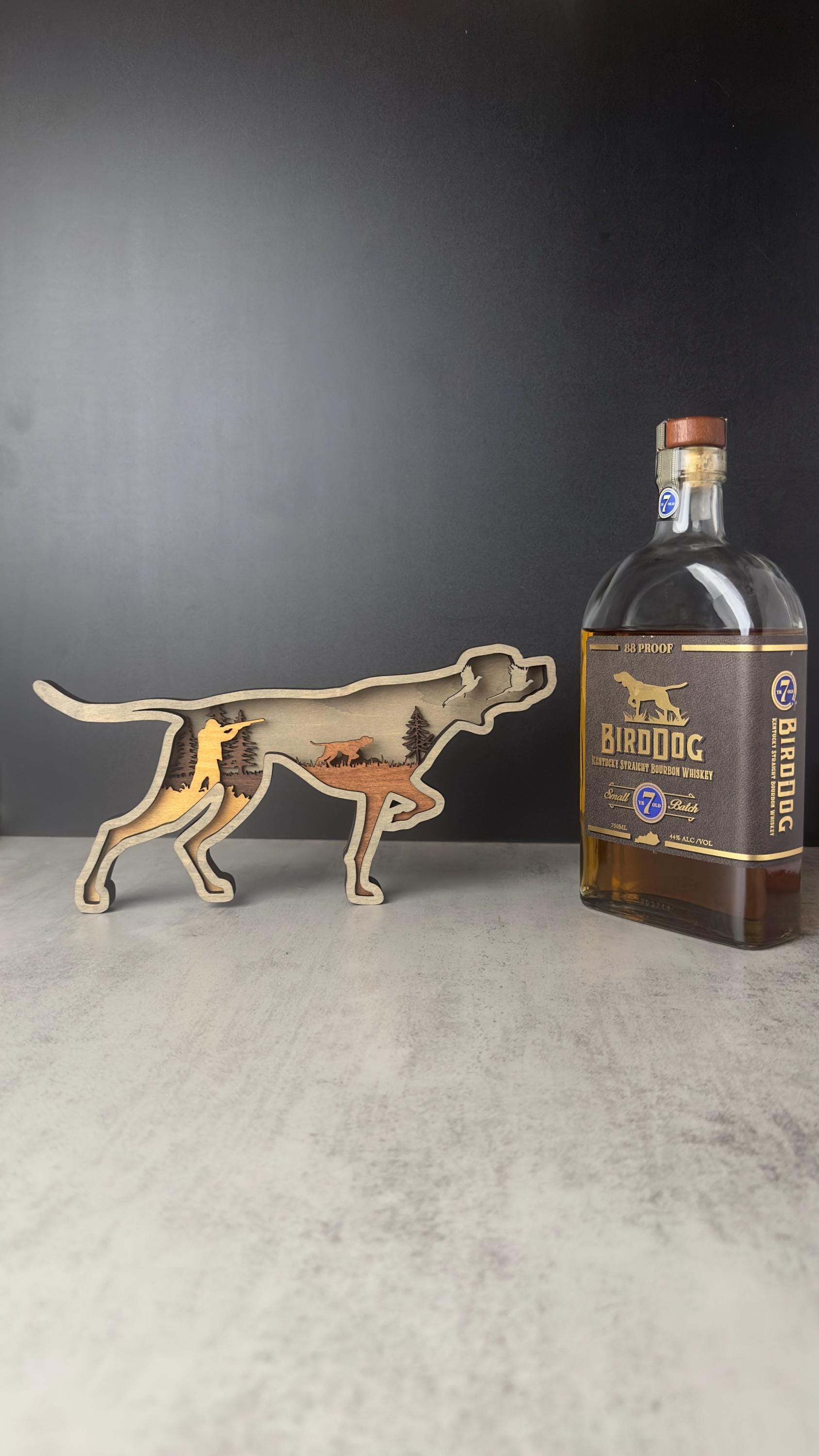 English Pointer Layered Wood Sculpture, Upland Bird Hunting Dog Art