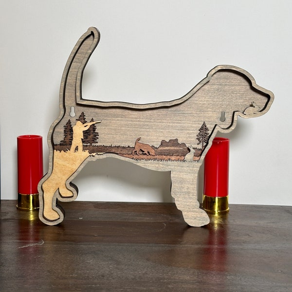 Décoration 3D de chasse au beagle, cadeau parfait pour les chasseurs, décoration de chien de chasse, décoration extérieure sur le thème, art de beagle de chasse au lapin, cadeau beagle pour lui
