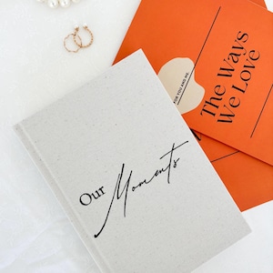 Couples Memory Book Gift Set: Linen Scrapbook & Guided Relationship Journals | Gift for Anniversary, Wedding