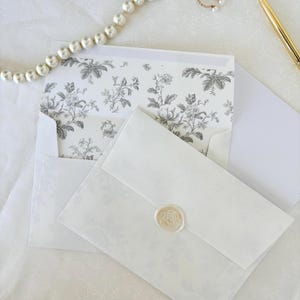 Juego de sobres y papel para escribir con motivos florales vintage / Juego para escribir cartas de amor / Sobres para invitaciones de boda / Sobres para bodas