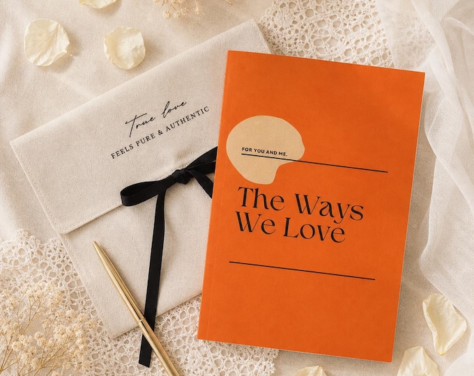 Journal des relations guidées et souvenir pour couple avec pochette | Cadeau d'anniversaire, de fiançailles ou d'interurbain