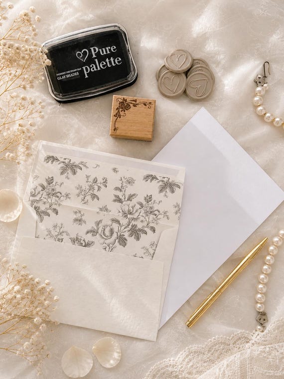 Floral Love Letter Writing Kit, Wax Seals, Gold Pen, Keepsake Box