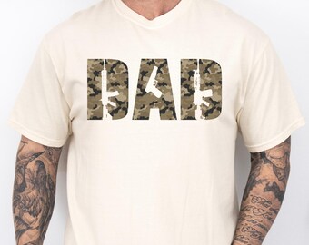 Comfort Colors Camo Dad Shirt, Dad Guns Shirt, Father's Day Shirt, Father's Day Gift, Gun Lover Dad Shirt, Hunting Dad Shirt, Guns T-Shirt