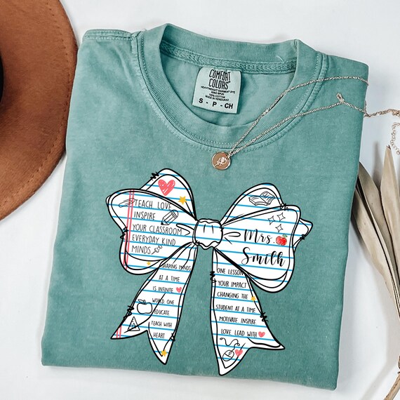 Custom Teacher Shirt, Personalized Teacher Name Shirt, Teacher Appreciation Gift, Back to School Shirt, Comfort Colors Coquette Tee