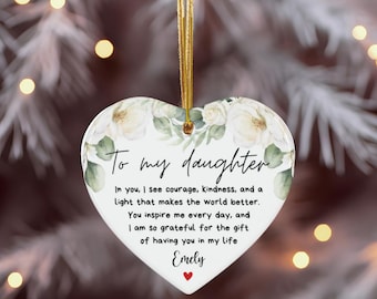 Personalized To My Daughter Ornament Custom Christmas Keepsake Sentimental Gift from Mom Daughter Holiday Decoration Christmas Ornament 2025