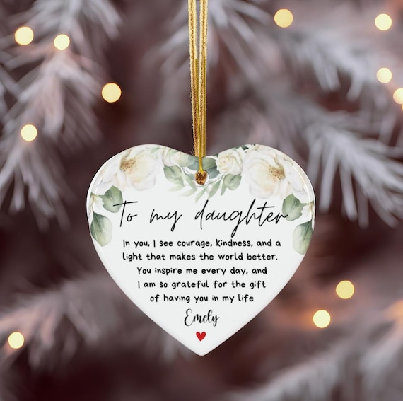 Personalized To My Daughter Ornament Custom Christmas Keepsake Sentimental Gift from Mom Daughter Holiday Decoration Christmas Ornament 2025