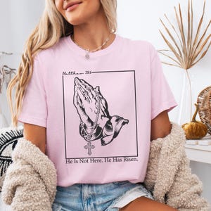 Comfort Colors® He Has Risen Shirt, Matthew 28:6 T-Shirt, Christian Bible Verse Tee, Religious Faith Shirt, Easter Gift For Women, Jesus Tee image 7