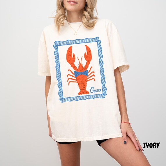 Comfort Colors® Les Lobster Shirt, French Lobster Graphic Tee, Cute Nautical T-shirt, Coastal Summer Shirt, Oversized Coquette Aesthetic