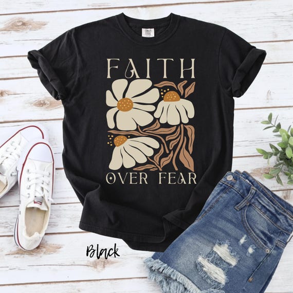 Faith Over Fear Christian Shirt: Boho Christian Women Shirt
