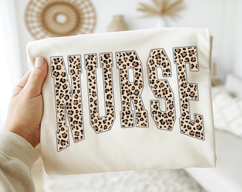 Leopard Nurse Shirt, Comfort Colors Nurse Tee, Cute Registered Nurse Gift, Nursing School Shirt, New RN Graduation Gift