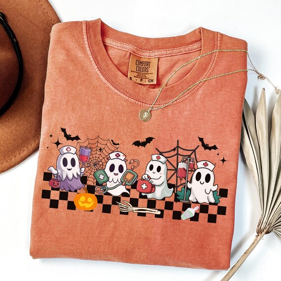 Comfort Colors® Halloween Nurse Shirt, Nurse Halloween Shirt, Nurse Halloween Shirt Funny, Nurse Gift For Women,Spooky Season Shirt,Fall Tee