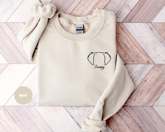 Custom Dog Sweatshirt, Personalized Dog Ears Sweatshirt with Name, Christmas Gift, Dog Dad Gift for Pet Gift for Him, Custom Pet Crewneck
