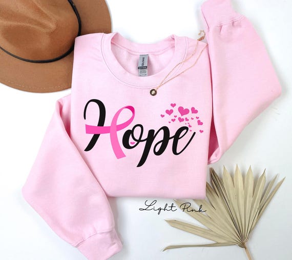 Hope Pink Ribbon Sweatshirt, Breast Cancer Awareness Crewneck, In October We Wear Pink Sweatshirt, Pink Ribbon Gift for Women,Survivor Shirt